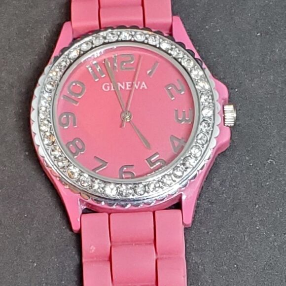 Colorful Geneva Pink & Silver Colored Watch - Picture 3 of 3